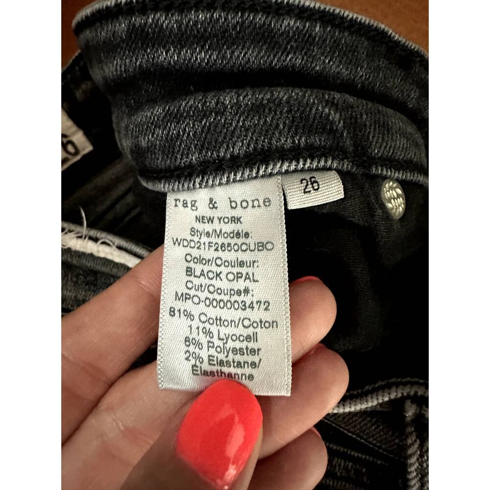 Rag & Bone 26 Cate Mid-Rise Skinny Black Jeans‎ - Picture 3 of 4